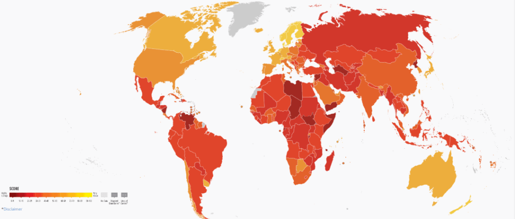 Transparencia internacional: corrupción en el mundo.