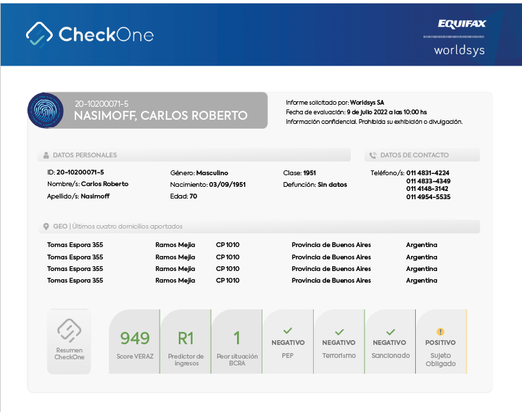 Una herramienta para identificar al Beneficiario Final. CheckOne